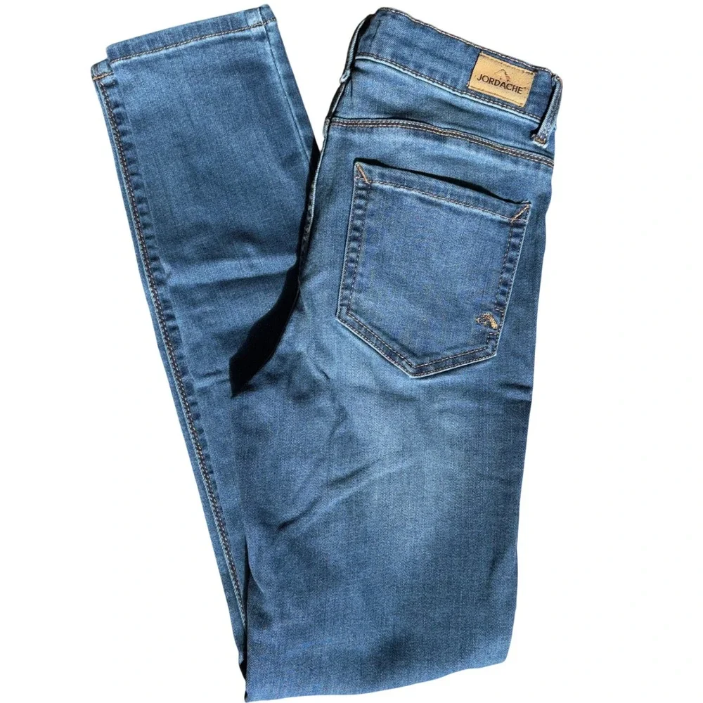 Jordache Girls Super Skinny Distressed Blue Denim Jeans Size 16‎ Medium Wash